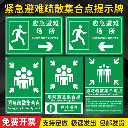 消防紧急疏散集合点标识牌