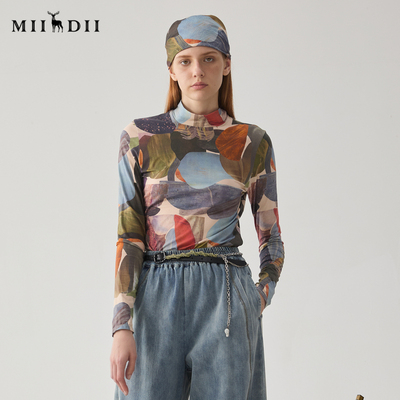 谜底高领T恤长袖女2024