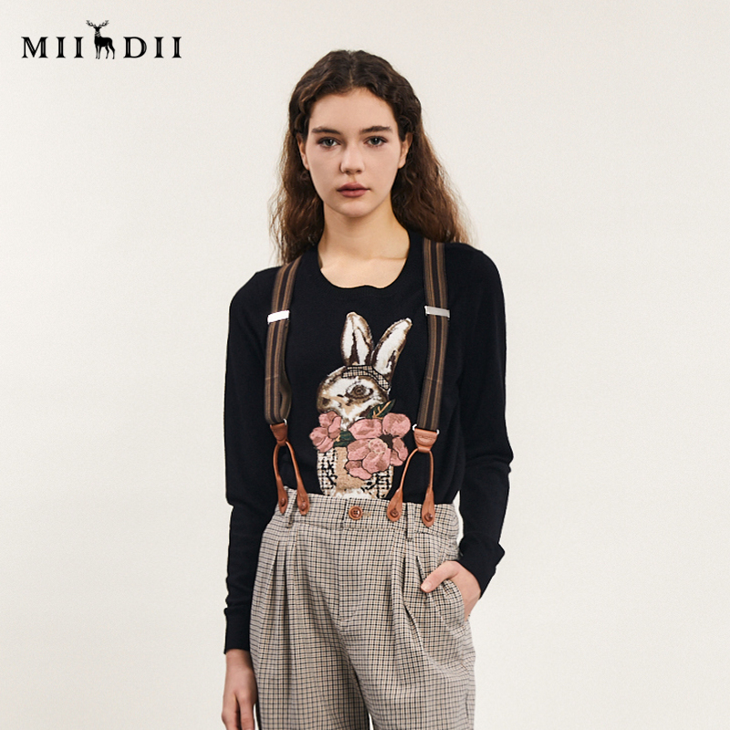 谜底圆领套头针织衫女20