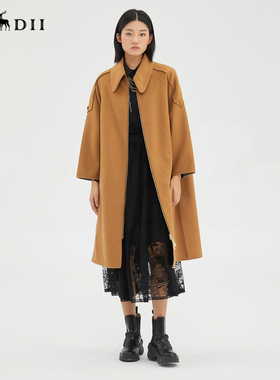 谜底冬复古优雅羊毛呢大衣外套229MD6195