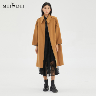 谜底冬复古优雅羊毛呢大衣外套229MD6195