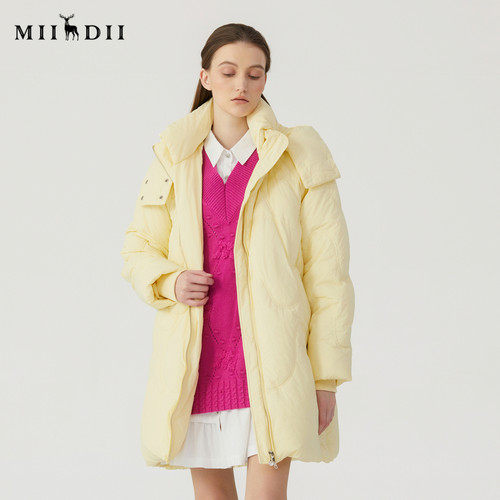 谜底中长款羽绒服宽松保暖鹅绒面包服234MY1469