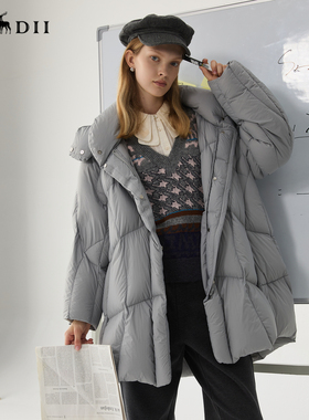 谜底中长款羽绒服宽松加厚鹅绒服244MY1643