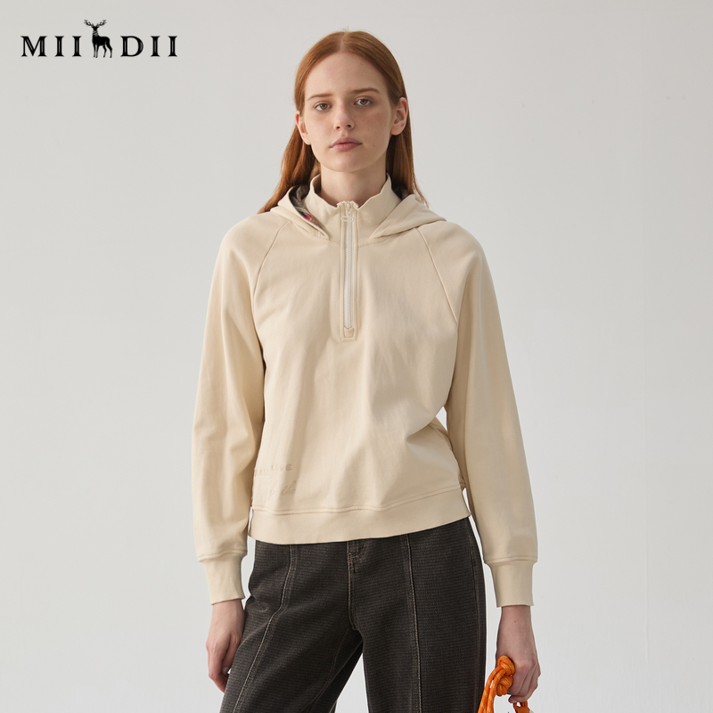 谜底连帽卫衣女2024冬新