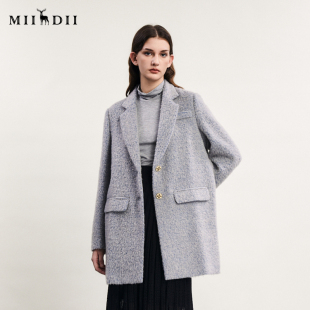 谜底毛呢大衣通勤风西装 领单排扣外套241MD0104