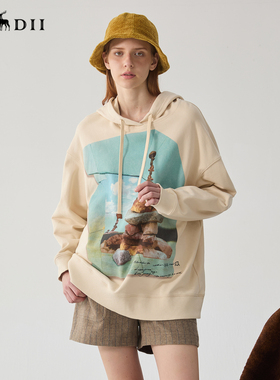 谜底连帽卫衣长袖新品休闲风oversi 244MV1451