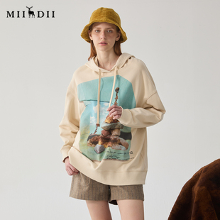 谜底连帽卫衣长袖新品休闲风oversi 244MV1451