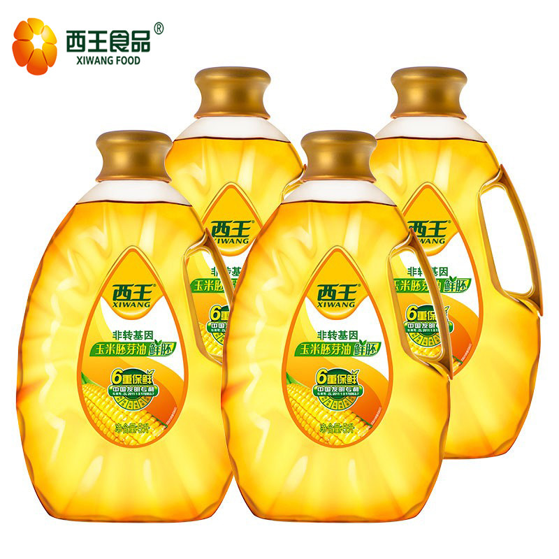 西王鲜胚玉米胚芽油5L*4桶整箱装食用油非转基因压榨植物粮油包邮