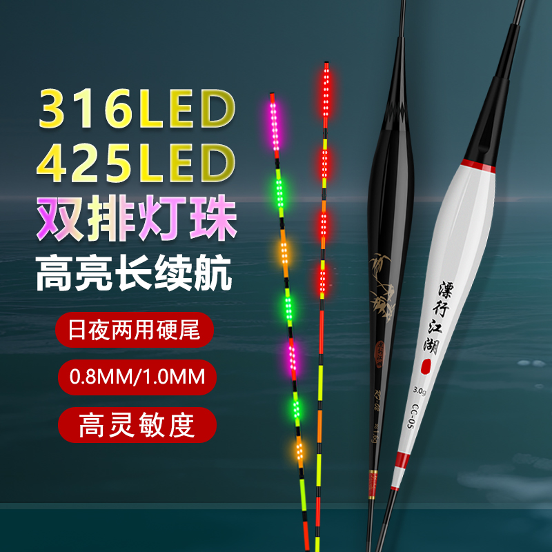 LED细尾高亮夜光漂日夜两用