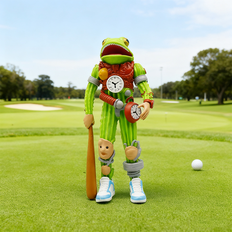 仙人掌青蛙融合怪玩具手办外国山海经时钟木棍人跑鞋合体公仔模型