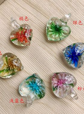 diy饰品配件琉璃小爱心编织吊坠