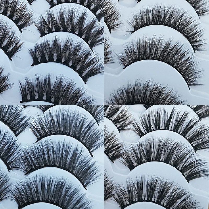 演出表演卷翘D立体多层假睫毛自然纤长浓密仿真硬梗磨尖眼睫毛