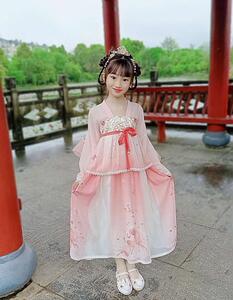 女童汉服夏款儿童古装唐装连衣裙中国风小女孩超仙公主裙古风女宝