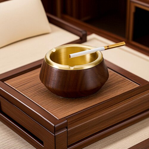 爱宸居纯铜烟灰缸轻奢高级感高档艺术新中式创意灰缸家用客厅茶室
