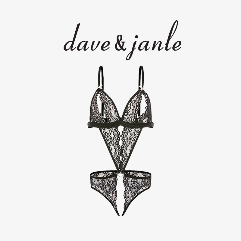 英国 Dave&Janle 性感迷人法式纯欲风连体衣女蕾丝镂空设计礼盒装