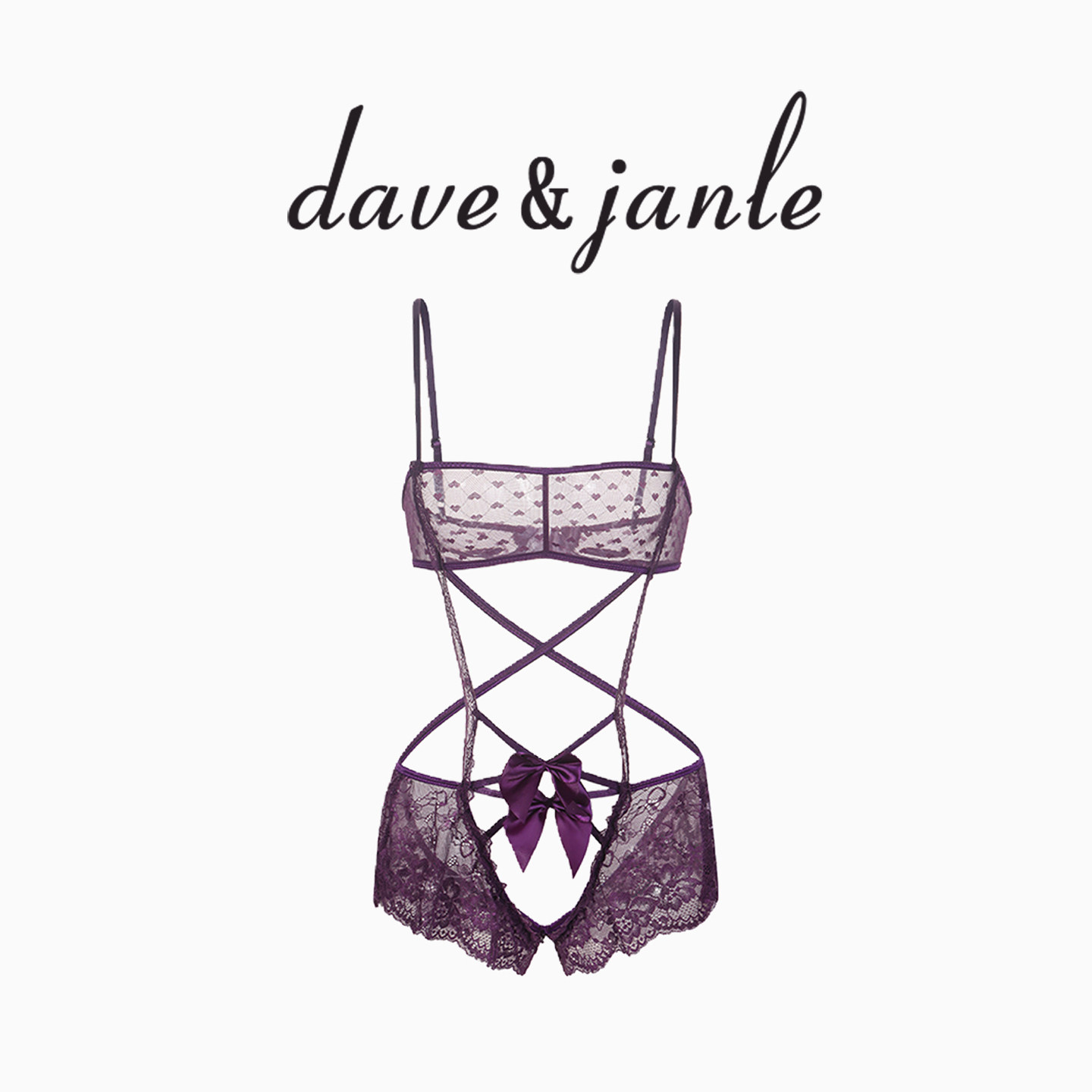 英国 Dave&Janle 诱惑性感反差透视火辣制服连体蕾丝内衣女礼盒装