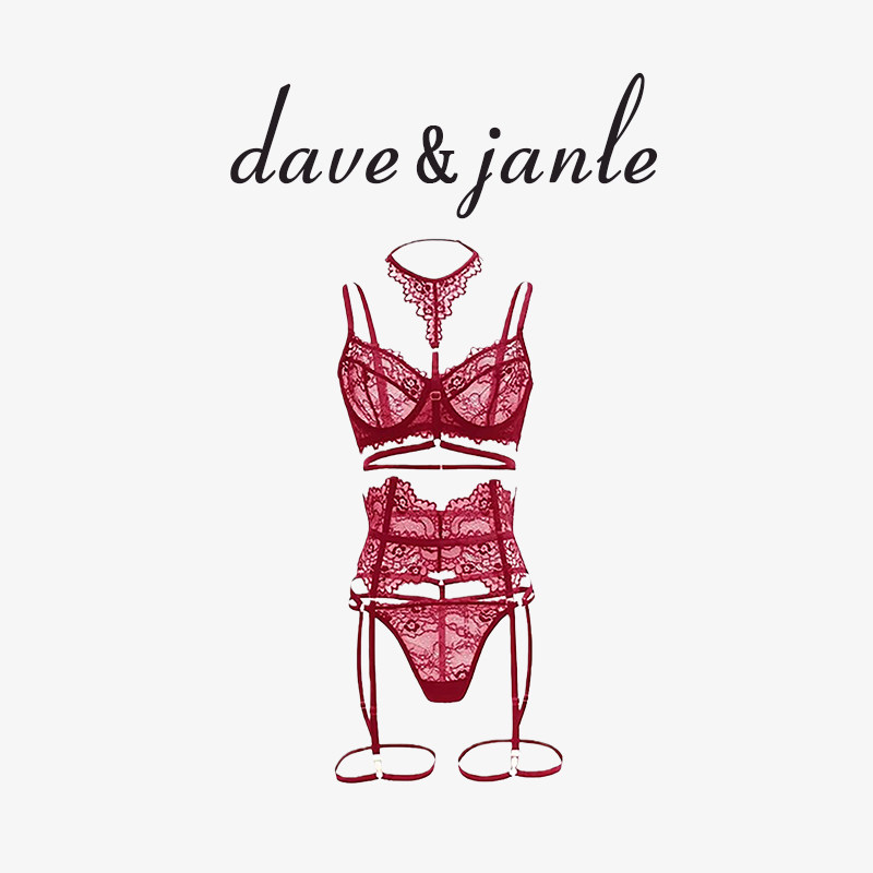 英国 Dave&Janle 蕾丝情趣连体衣法式性感睡衣制服小胸显大礼盒装