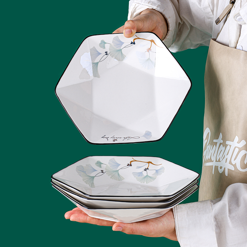 浪漫情缘4个六角盘新款家用