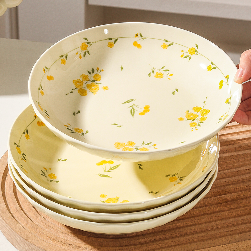 高级感好看的陶瓷碟子深盘子