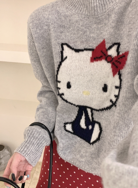 Houli·厚厘档口补不停卡通KT猫提花毛衣针织衫WZ637