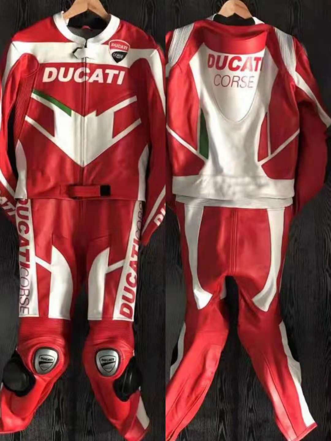 骑行防摔赛车服连体皮衣