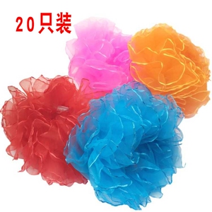 20只装六一儿童节头花 丝绸发圈 舞蹈演出发圈 盘发饰品皮筋批