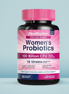 NewRhythm Probiotics 女士益生菌P-5-P维生素C蔓越莓酸碱平衡60