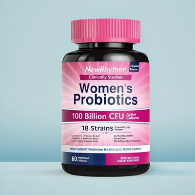 NewRhythm Probiotics 女士益生菌P-5-P维生素C蔓越莓酸碱平衡60