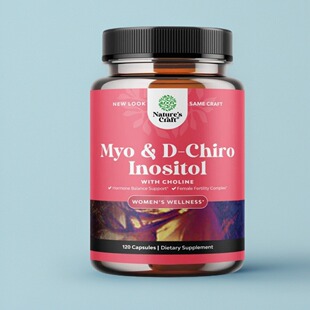 美国代Myo-Inositol & D-Chiro Inositol 胆碱肌醇周期平衡120粒