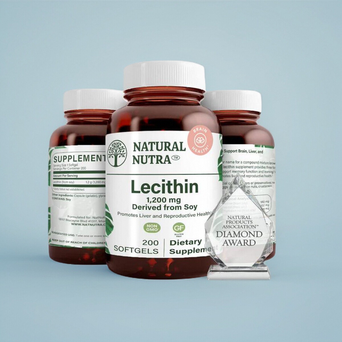 美国成人大豆卵磷脂胶囊Soy Lecithin Dietary 肝脏脑力保健200粒