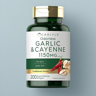 Cayenne 肠胃关节健康保健 Garlic 美国成人大蒜辣椒无臭Odorless