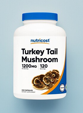 美国火鸡尾蘑菇胶囊Turkey Tail 1200毫克成人免疫保健健康240粒
