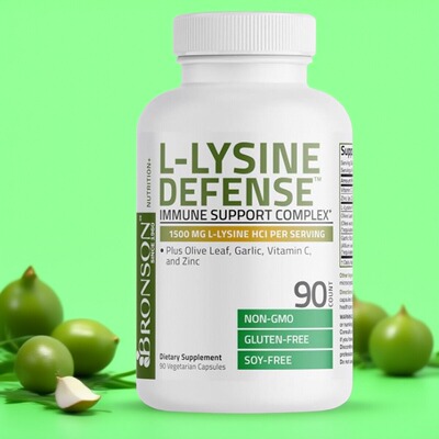 美国L-赖氨酸加橄榄叶大蒜维生素C锌L-Lysine Defense 免疫力帮助