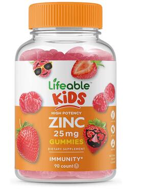 美国儿童锌软糖Lifeable Zinc Gummies Kids 25mg90粒Immune免疫