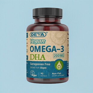 素食鱼油Omega-3 纯素人群Deva Vegan 200mg90粒纯素欧米伽-3