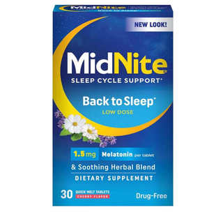 MidNite Back to Sleep 1.5 mg Melatonin Sleep Aid成人睡眠保健
