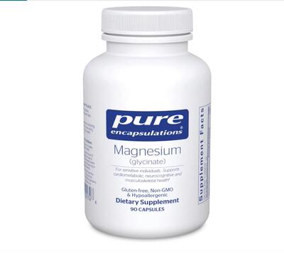美国成人甘氨酸镁胶囊情绪睡眠帮助Magnesium  Glycinate90粒