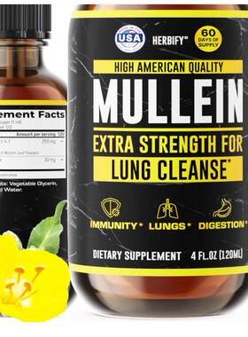 美国成人肺部保健口服液Mullein Lung Cleanse毛蕊花植物清洁痰液
