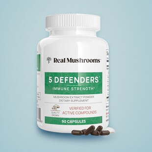 美国灵芝蘑菇舞茸胶囊保健品5 Defenders免疫力能量易疲劳家人健