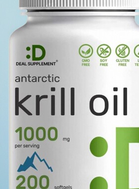 美国成人Antarctic Krill Oil南极磷虾油 虾青素和磷脂心脑200粒