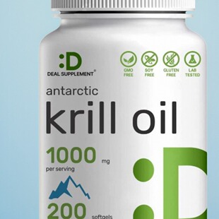 美国成人Antarctic Krill Oil南极磷虾油 虾青素和磷脂心脑200粒