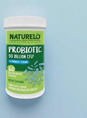 美国成人益生菌NATURELO Probiotic 50 Billion CFU 无需冷藏60粒