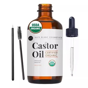 现货美国Castor Oil Organic 纯冷压无己烷头发睫毛眉毛皮肤保湿