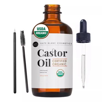 现货美国Castor Oil Organic 纯冷压无己烷头发睫毛眉毛皮肤保湿