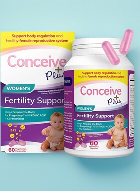美国代Conceive 孕期产前维生素Fertility 维生素C+D 60粒孕产妇