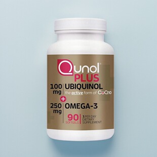 美国Qunol Plus Ubiquinol水溶性辅酶Q10泛醇心脏健康保健含鱼油