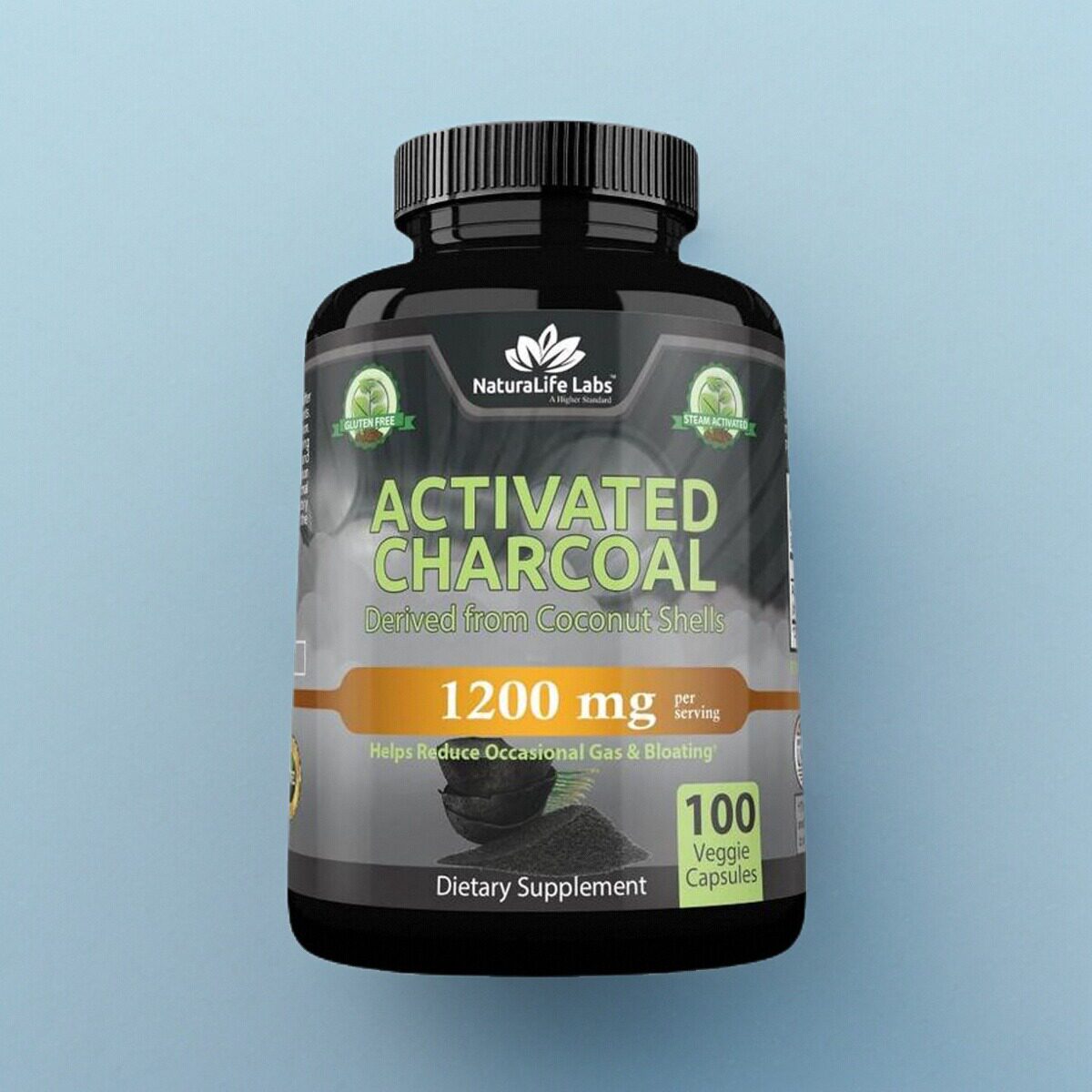 现活性炭胶囊Activated Charcoal 高吸附性肠胃气体排出清洁100粒