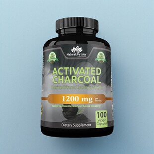 现活性炭胶囊Activated Charcoal 高吸附性肠胃气体排出清洁100粒