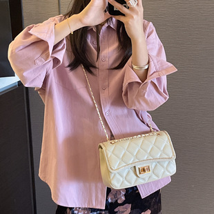 香港品牌IT轻奢小方包菱格链条包女高级感小众设计单肩包斜挎包潮