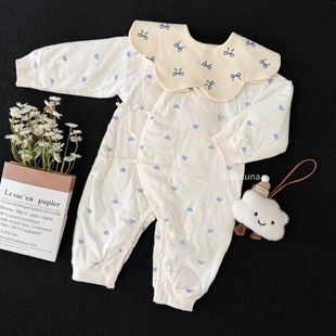 甜心小棉袄｜Nubiluna新生儿A类40g夹棉中厚连体衣睡衣家居服绑带